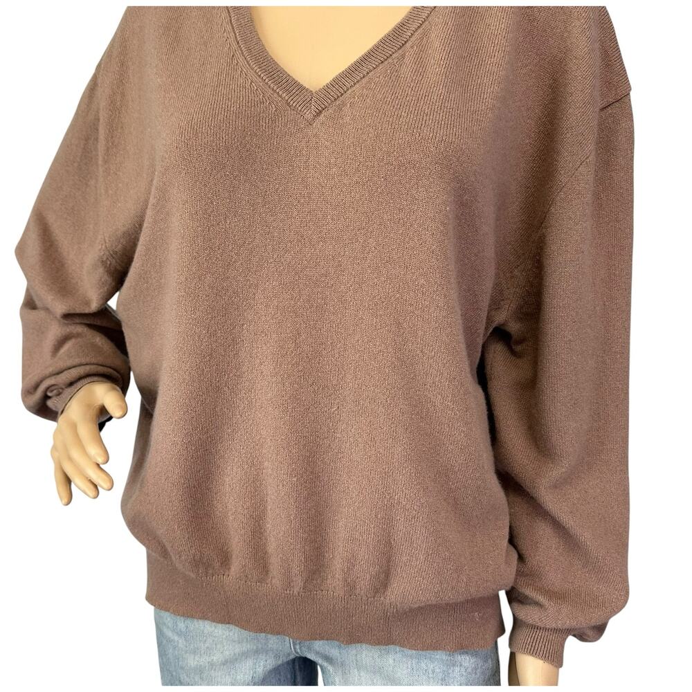 J. Crew Pure Cashmere Relaxed V-neck Sweater Earthy Mocha BA394 Size M - Picture 8 of 12